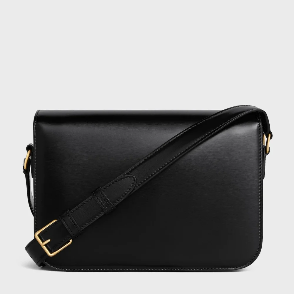 New! MSRP $4250 Authentic CELINE CLASSIQUE TRIOMPHE BAG IN BLACK Shiny Calfskin - Picture 12 of 16